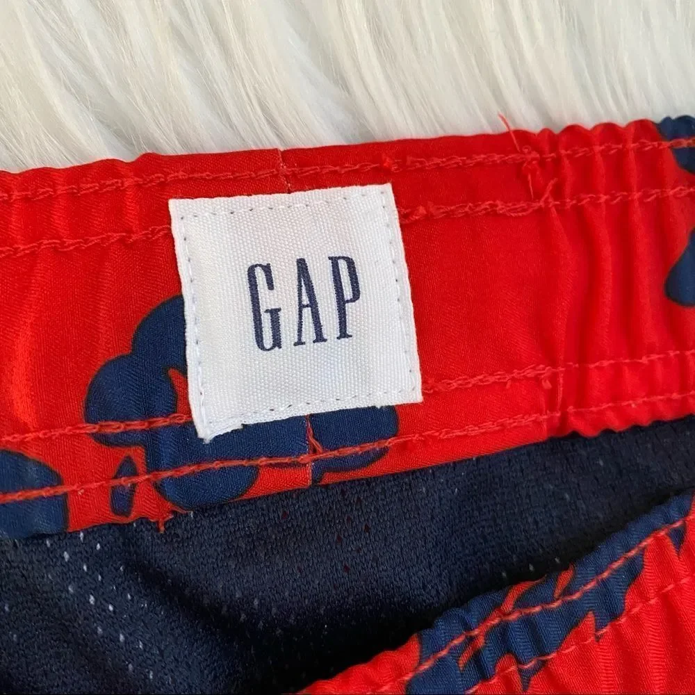 NEW GAP red blue floral  swim trunks XXL